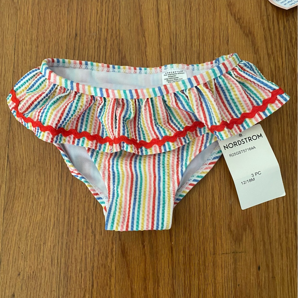 Andy & Evan Rainbow Seersucker Bikini 3 Pieces Set - Picture 5 of 10
